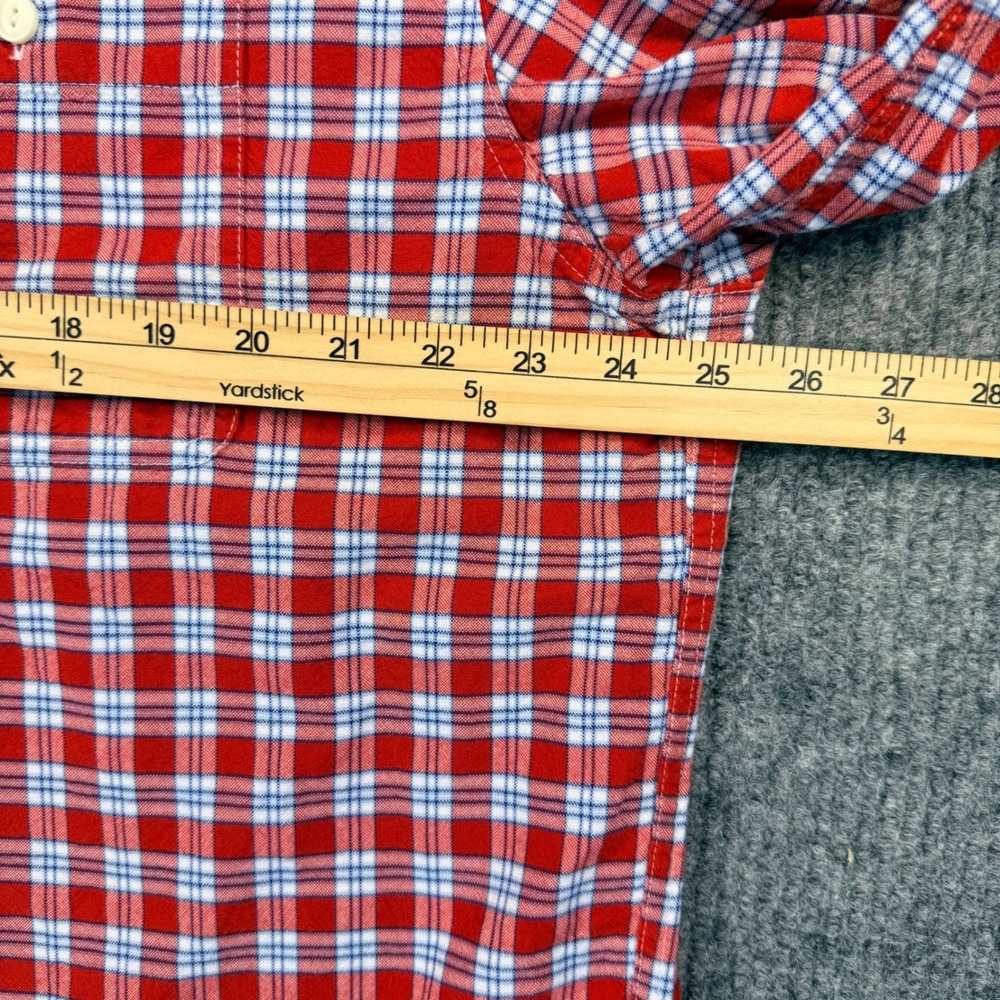 LL Bean Mens XL Regular Red Plaid Button Down Shirt Cotton Long Sleeve 285277 - Picture 7 of 12